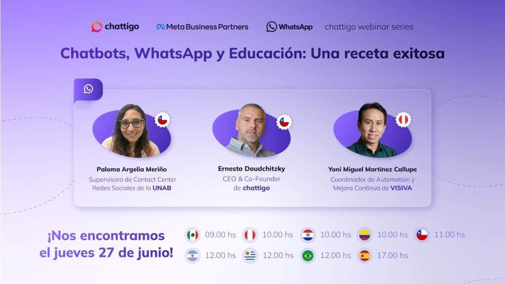 Chatbots Whatsapp y Educacion: Una receta exitosa